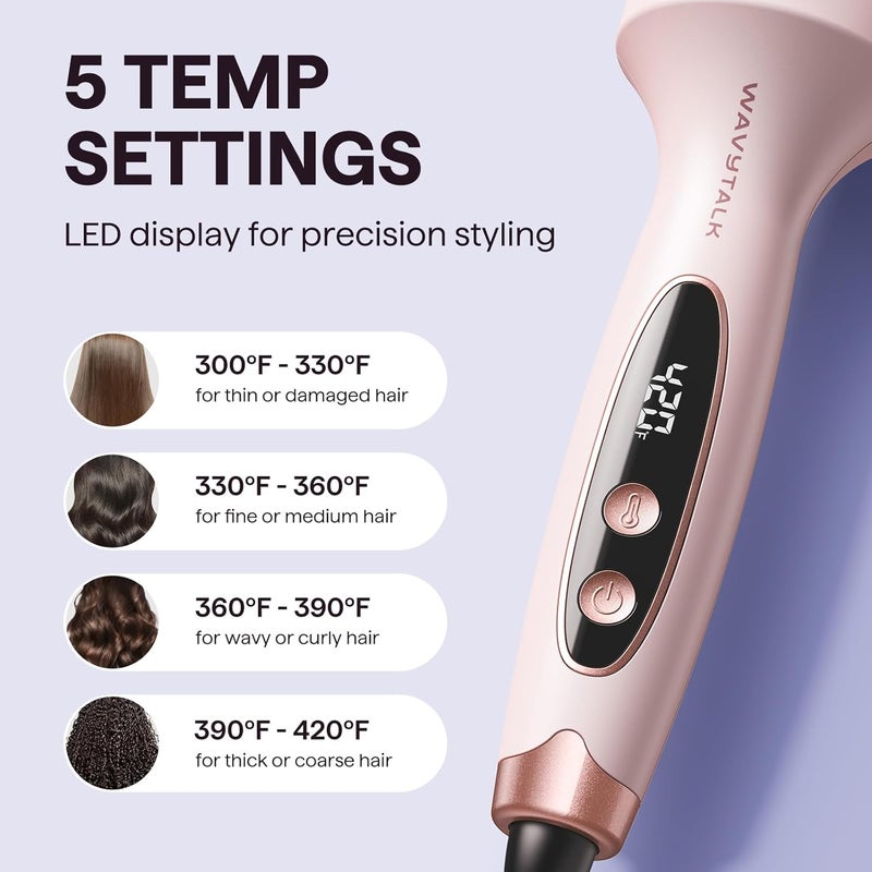 wavytalk Thermal Brush Blowout Boost Grande, 1.77 Inch Heated Round Brush for Long Hair Blowout, Tourmaline Ceramic Negative Ion Technology Reduce Hair Damage, Dual Voltage Sakura Pink - Image 3